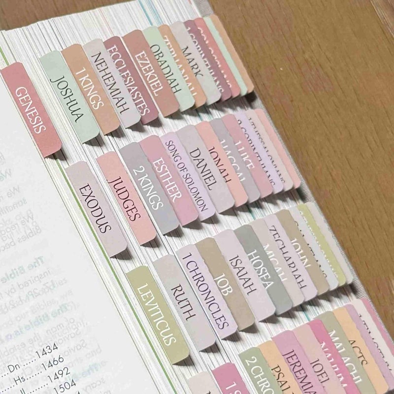thinkor Repositionable Laminated Bible Tabs, Bible Stickers for Women and Men, Easy to Read and Apply Bible Journaling Tabs (Boho) - Image 5